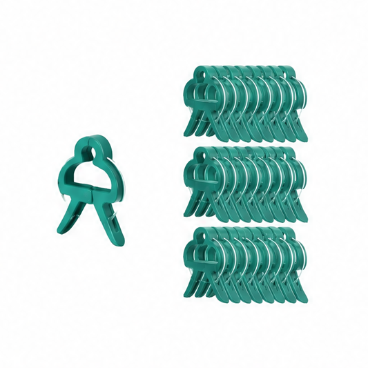 JupiGlow Reusable Plant Support Clips, Green PP Vine and Tomato Fasteners, 10–100 Piece Options for Garden and Greenhouse Plants