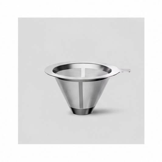 JupiGlow Reusable Coffee Filter, 304 Stainless Steel Fine Mesh Double-Layer Basket with Insulated Handle for Coffee and Tea