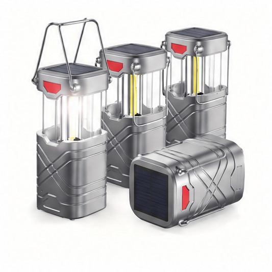 JupiGlow Rechargeable LED Camping Lantern, 600 Lumens, 3 Brightness Settings, USB Output, Collapsible, 2-Pack or 4-Pack