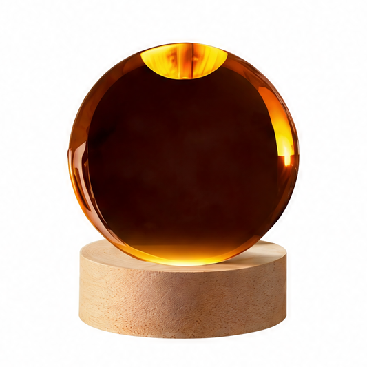 JupiGlow Crystal Ball LED Night Light, Round Decorative Lamp with Bulb Included, 6 cm or 8 cm Size for Bedroom, Desk and Gift Décor