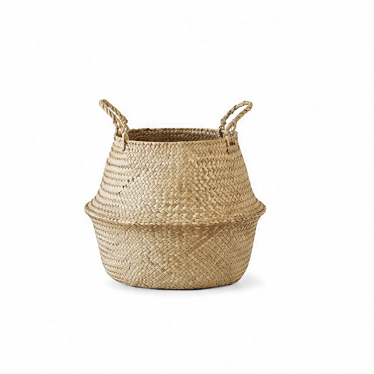 JupiGlow Handwoven Tropical Sea Grass Storage Basket, Flowerpot, Hamper and Garden Planter in 11–45 cm Sizes
