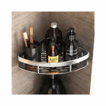 JupiGlow Adhesive Shower Caddy, Waterproof Iron Bathroom Shelf for Shampoo and Accessories, Single or Two-Piece Wall Storage
