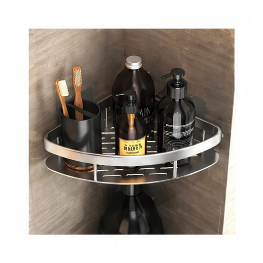 JupiGlow Adhesive Shower Caddy, Waterproof Iron Bathroom Shelf for Shampoo and Accessories, Single or Two-Piece Wall Storage