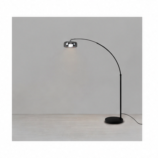 JupiGlow Modern Glass Stone LED Floor Lamp, Plated Glass and Iron Body, AC Powered, 11-15W for Foyers