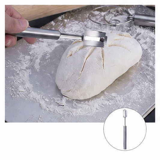 JupiGlow Plastic Dough Scraper and Bread Cutter Set, Curved Cutting Tool with Five Blades for Baking, Pastry and Pizza