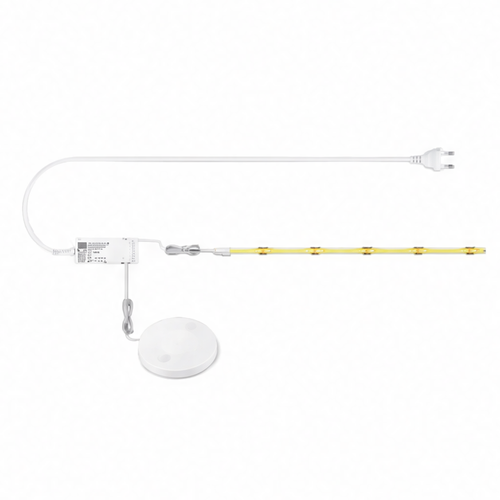JupiGlow COB LED Strip Light with Through-Surface Touch Dimmer, 100–500cm, Warm or Neutral White, EU or US Plug