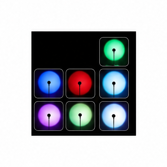 JupiGlow USB Sunset Projection Lamp with Adjustable Rotation, Rainbow Mood Effects and 13 Static and Dynamic Color Modes