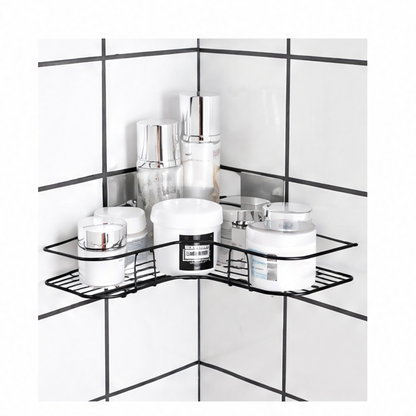 JupiGlow Corner Shower Shelf, Reusable Wall-Mounted Metal Bathroom Caddy, 1-Piece or 2-Piece Set for Shower Storage