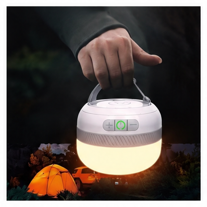 JupiGlow USB-C Rechargeable Camping LED Lantern, 5200mAh Power Bank, 5 Colors, Stepless Dimming, Strobe Mode, 10–230 Hours