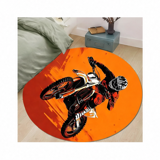 JupiGlow Round Printed Floor Mat, Anti-Slip PVC Backing, Flannel and Sponge Construction, 40cm to 160cm Diameter for Indoor Floors