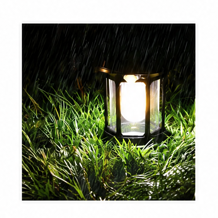 JupiGlow Solar Motion Sensor Hanging Lantern, 5V Halogen Light, ABS Body, Self-Contained Outdoor Emergency Garden Decor