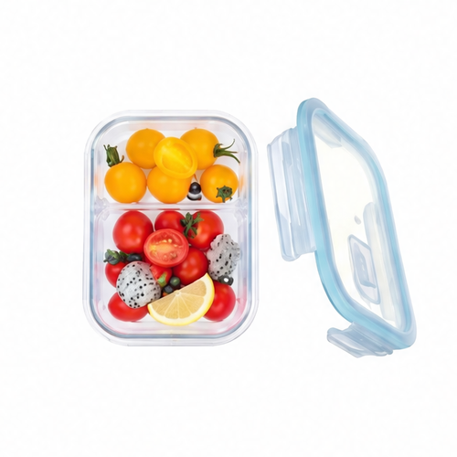 JupiGlow Glass Food Container Lunch Box, 2 or 3 Compartments, Snap-On Airtight Lid for Fridge, Oven and Dishwasher
