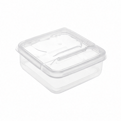 JupiGlow Refrigerator Food Storage Container, Transparent 10 × 10 × 4 cm Box with Lid for Butter, Cheese, Fruit, Vegetables and Condiments