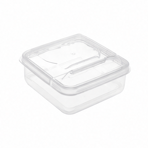 JupiGlow Refrigerator Food Storage Container, Transparent 10 × 10 × 4 cm Box with Lid for Butter, Cheese, Fruit, Vegetables and Condiments