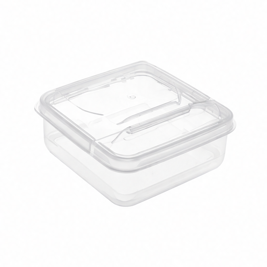 JupiGlow Refrigerator Food Storage Container, Transparent 10 × 10 × 4 cm Box with Lid for Butter, Cheese, Fruit, Vegetables and Condiments