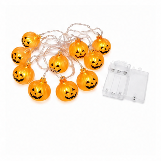JupiGlow Halloween Waterproof String Lights, 3M Battery-Powered LED Pumpkin, Ghost or Eyeball Shapes, IP44 Indoor Outdoor Party Décor