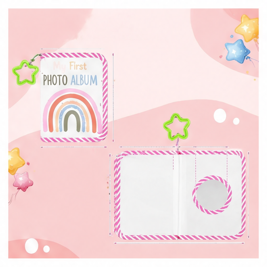 JupiGlow Soft Cloth Baby Photo Album, First-Year Memory Book with Mirror and Teethers, Multiple Styles for Family Records