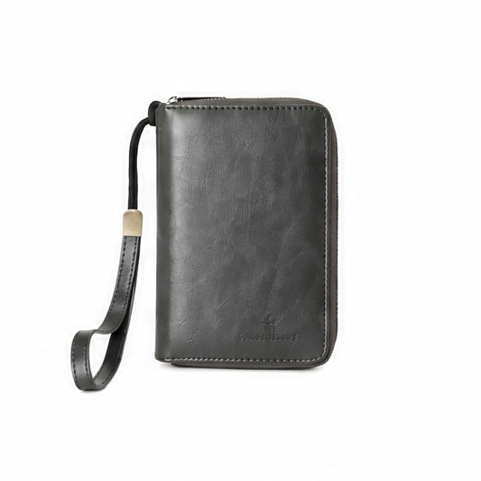 JupiGlow RFID Shielded Passport Holder with Zipper, Card and ID Window, Solid Travel Wallet in Multiple Colors