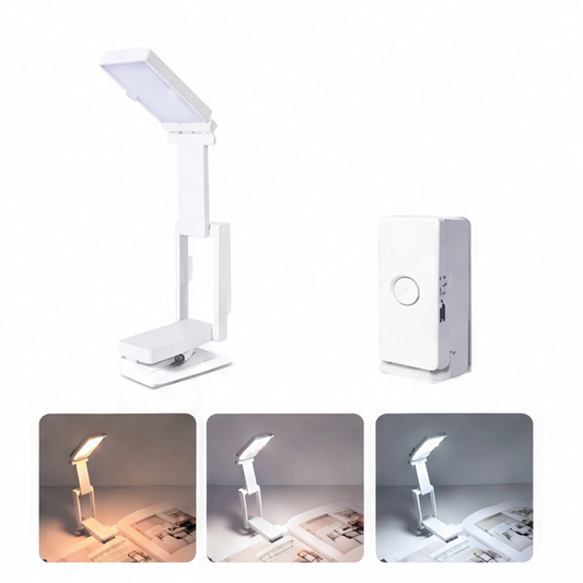 JupiGlow Rechargeable LED Book Light, 3 Adjustable Light Colors, 1.25W Lithium Metal Battery for Reading at Home or Away
