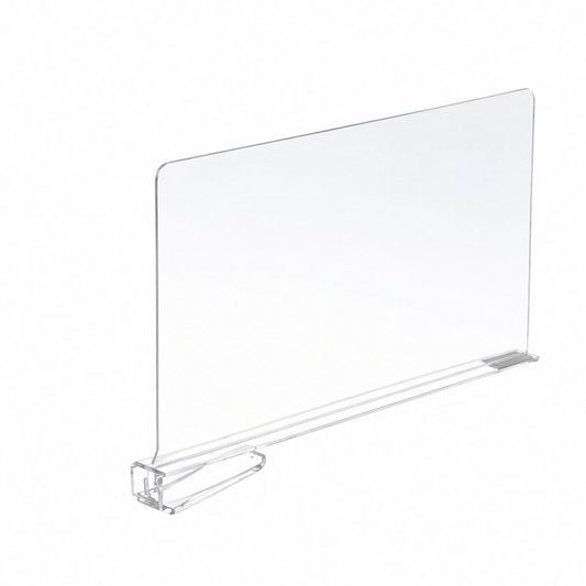 JupiGlow Transparent Closet Shelf Divider, Expandable Plastic Wardrobe Organizer, Hook-Type Clothing Storage, 1, 2, 4 or 6-Piece Sets