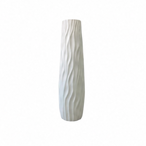 JupiGlow Modern 22.83 in Floor Vase, 3D Relief Plastic Centerpiece with Hydroponic Partition for Fresh or Dried Flowers