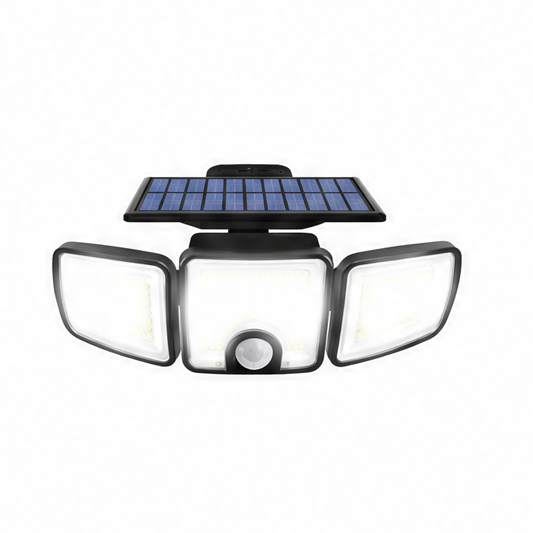 JupiGlow Solar Security Light, 3000 lm Dual PIR Motion Sensor, 3 Modes, 270° Coverage, 7000K LED Floodlight