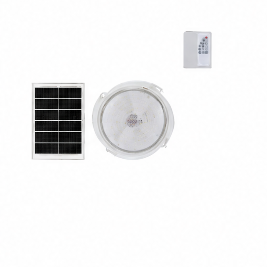 JupiGlow Solar Ceiling Light, Remote-Controlled LED Panel with 25W–100W Options for Indoor and Outdoor Emergency Lighting