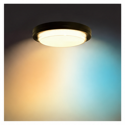 JupiGlow LED Outdoor Ceiling and Wall Light, 18W 3CCT Color-Selectable, 110–240V, 222mm Modern Bulkhead for Home and Garden