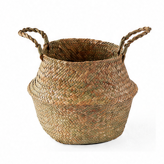 JupiGlow Foldable Wicker Storage Basket, Woven Organizer for Laundry, Home Storage, Flower Pots and Garden Use, Multiple Color Styles