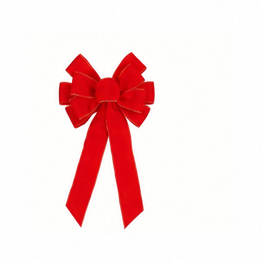 JupiGlow Red Christmas Bow Decoration, Velvet Wired Edge, 50 x 27 cm, Front Door, Tree and Wreath Holiday Accent
