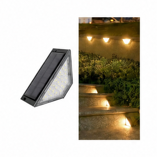 JupiGlow Solar Step Lights, Warm White 24-LED Outdoor Stair Lamps with 600mAh Battery, Cordless ABS Design and 2–8 Piece Options