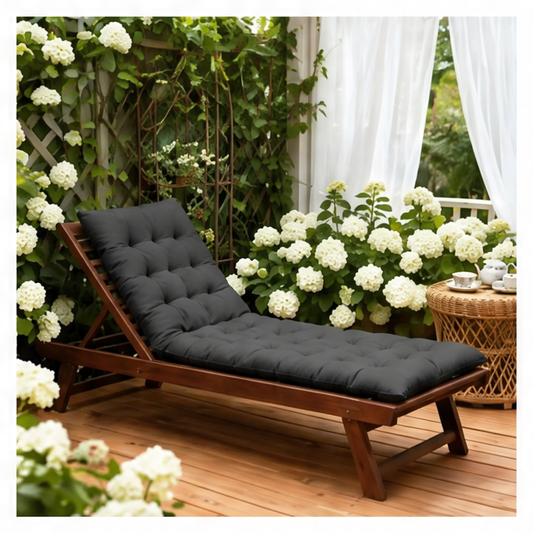 JupiGlow Outdoor Patio Lounge Chair Cushion, Breathable Rectangle Seat Cushion with PP Cotton Filling, 120 or 150 x 48 cm