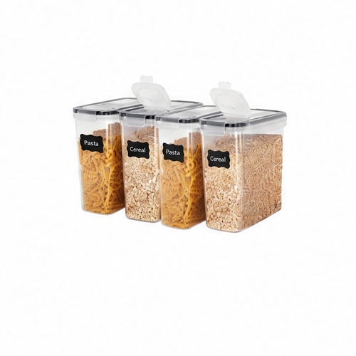JupiGlow 4-Piece 2.5L Airtight Food Storage Containers with Lids, Plastic Kitchen Pantry Organization Set