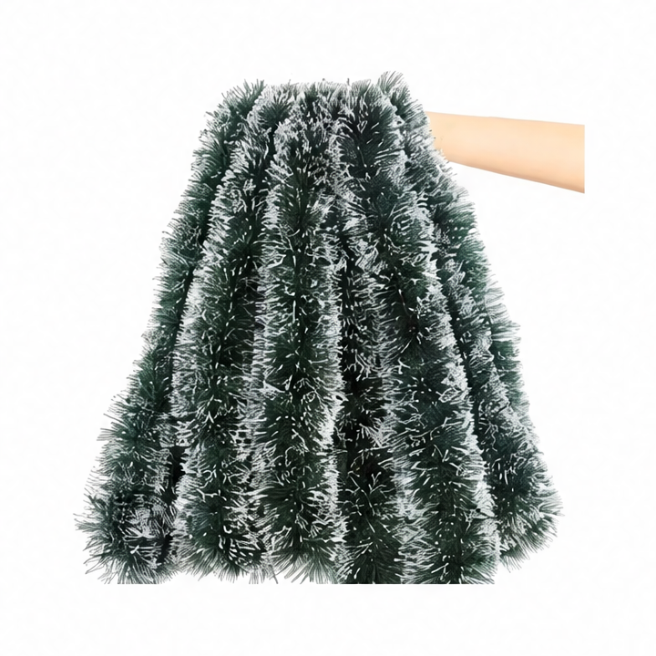 JupiGlow Christmas Tinsel Garland, PVC Green and White Ribbon Decoration in 2m, 4m, 10m, 20m or 30m Lengths for Indoor Décor