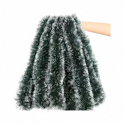 JupiGlow Christmas Tinsel Garland, PVC Green and White Ribbon Decoration in 2m, 4m, 10m, 20m or 30m Lengths for Indoor Décor