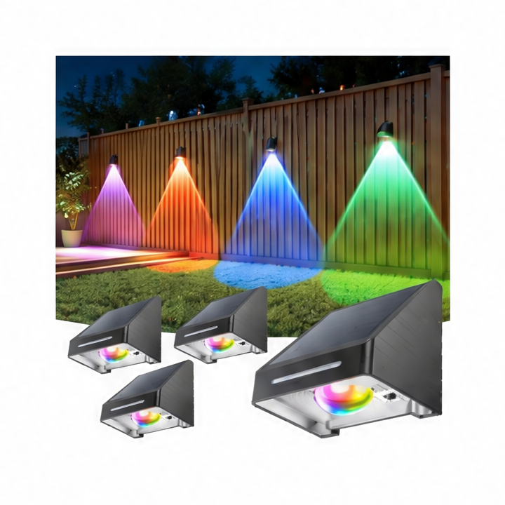 JupiGlow Solar Fence Lights, Automatic LED Deck Lighting, 5V, ABS Outdoor Holiday Décor with Black or White Pack Options