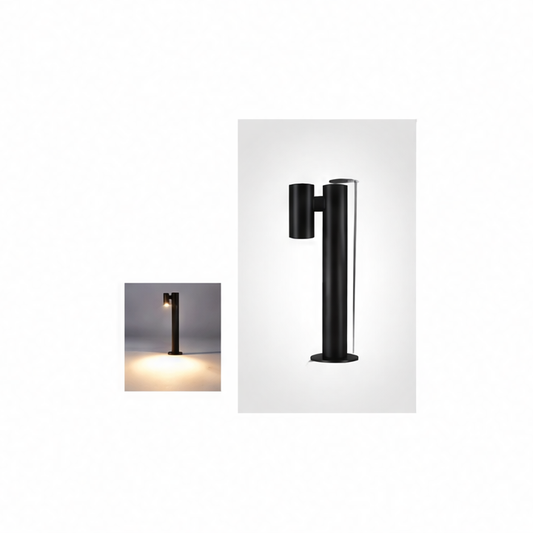 JupiGlow Outdoor LED Lawn Light, Modern Aluminum Wedge-Base Landscape Lamp, 60 or 80 cm, Single or Double Head, AC 110–240V
