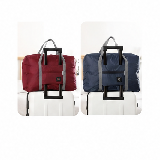 JupiGlow 2-Pack Foldable Travel Duffel Bag, 15L Spill-Resistant Washable Carry-On with Suitcase Sleeve and Exterior Pocket