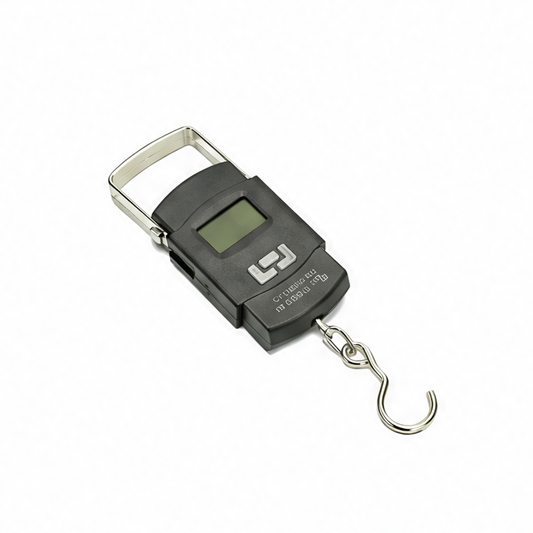 JupiGlow 50 kg Digital Luggage Scale, Portable Hanging LCD Baggage Weigher with Steel Hook and Ruler, Battery Powered Travel Accessory