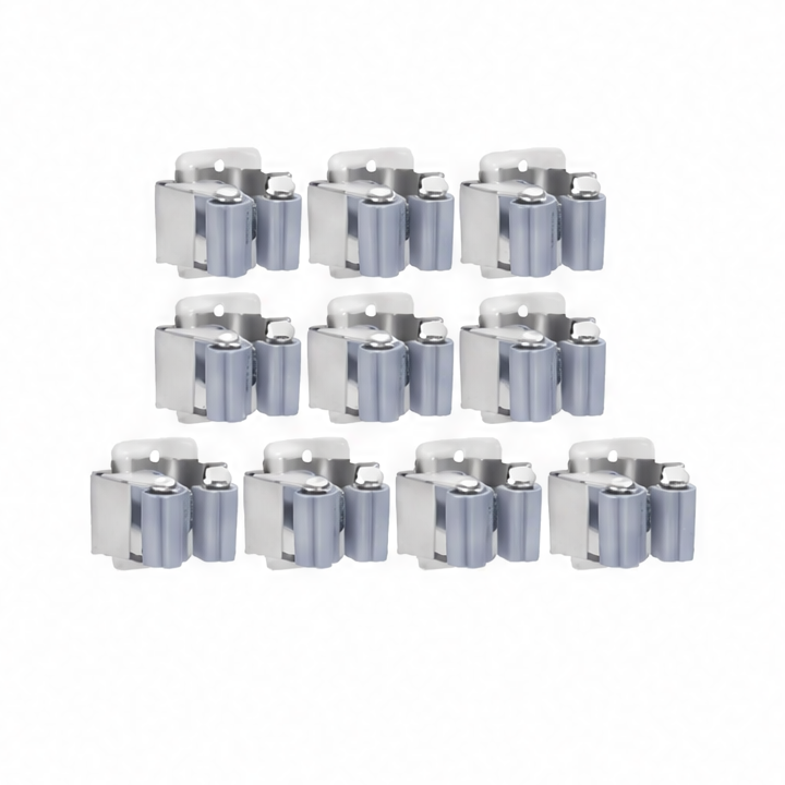 JupiGlow Broom Wall Holder, Stainless Steel Mop Hanger Clips, Multipurpose Wall-Mounted Organizer in 1, 2, 4, 6 or 10 Pieces
