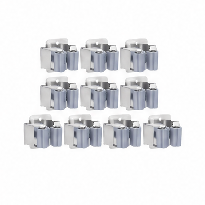 JupiGlow Broom Wall Holder, Stainless Steel Mop Hanger Clips, Multipurpose Wall-Mounted Organizer in 1, 2, 4, 6 or 10 Pieces