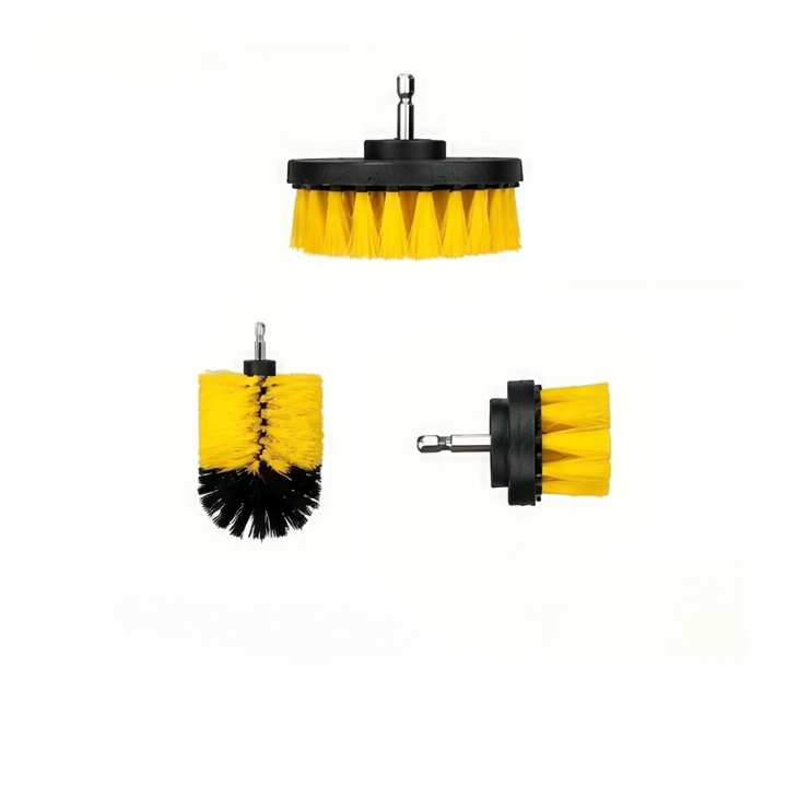 JupiGlow Electric Drill Brush Set, High-Density Nylon Bristles, 3 or 7 Pieces for Carpet, Glass, Wheels, Floors and Bathrooms