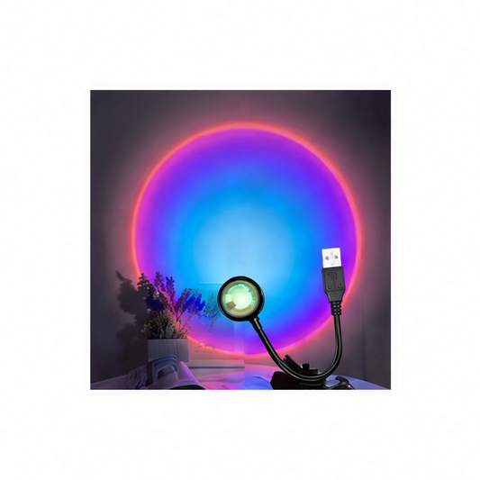 JupiGlow USB Sunset Projection Lamp with 13 Lighting Modes, Adjustable Rotating Head and Colorful Mood Effects