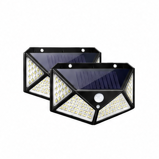 JupiGlow Solar Motion Sensor Driveway Light, 100 LED, 3 Modes, 270° Illumination, Self-Contained Outdoor Garden Wall Lamp