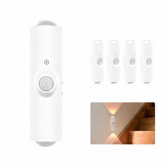 JupiGlow Rechargeable Motion Sensor Wall Sconce, Magnetic Install, Dimmable, 3-Color or 7-Color RGB, 4-Piece Set