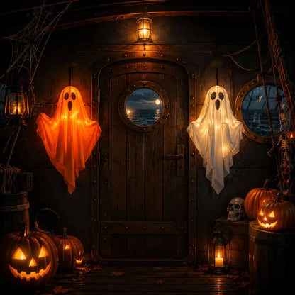 JupiGlow Acosh Neon Lighted Hanging Ghost Decoration