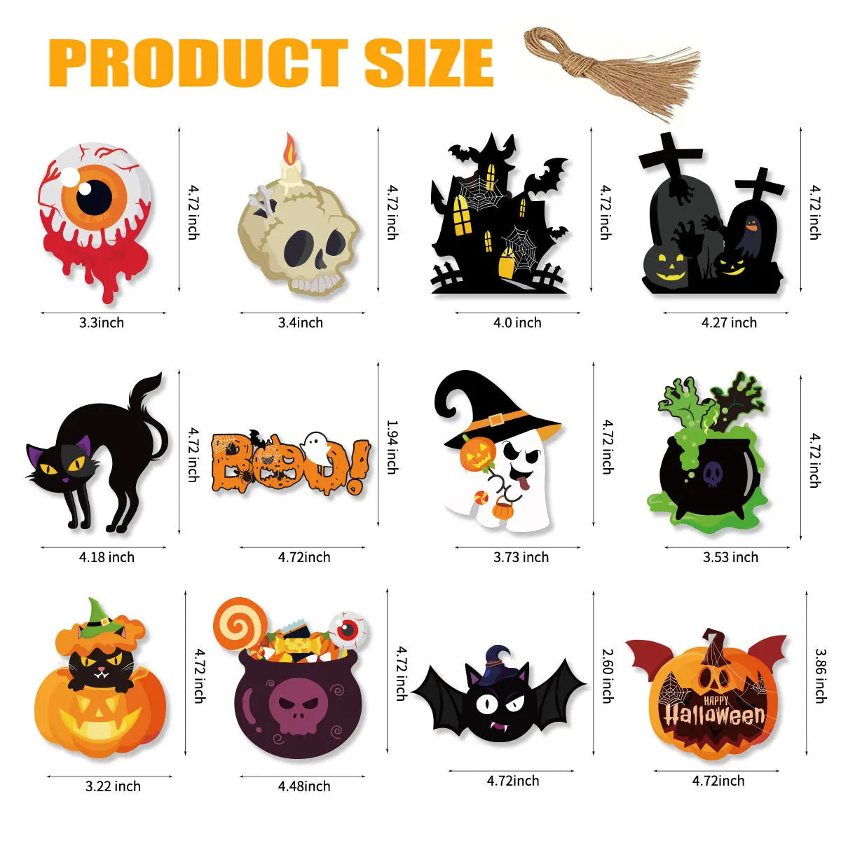 JupiGlow Halloween Paper Tree Ornaments