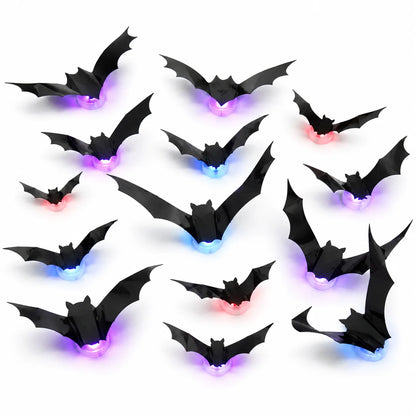 JupiGlow KAZHAN Three-Dimensional Bat Halloween Wall Decorations