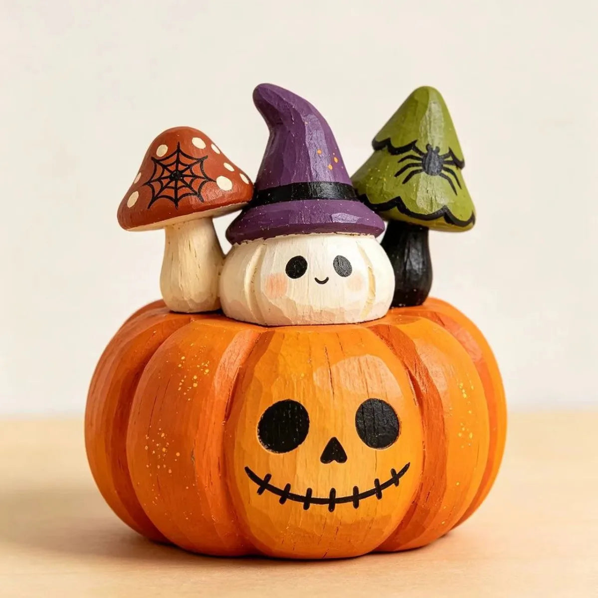 JupiGlow Wooden Halloween Tabletop Figurine