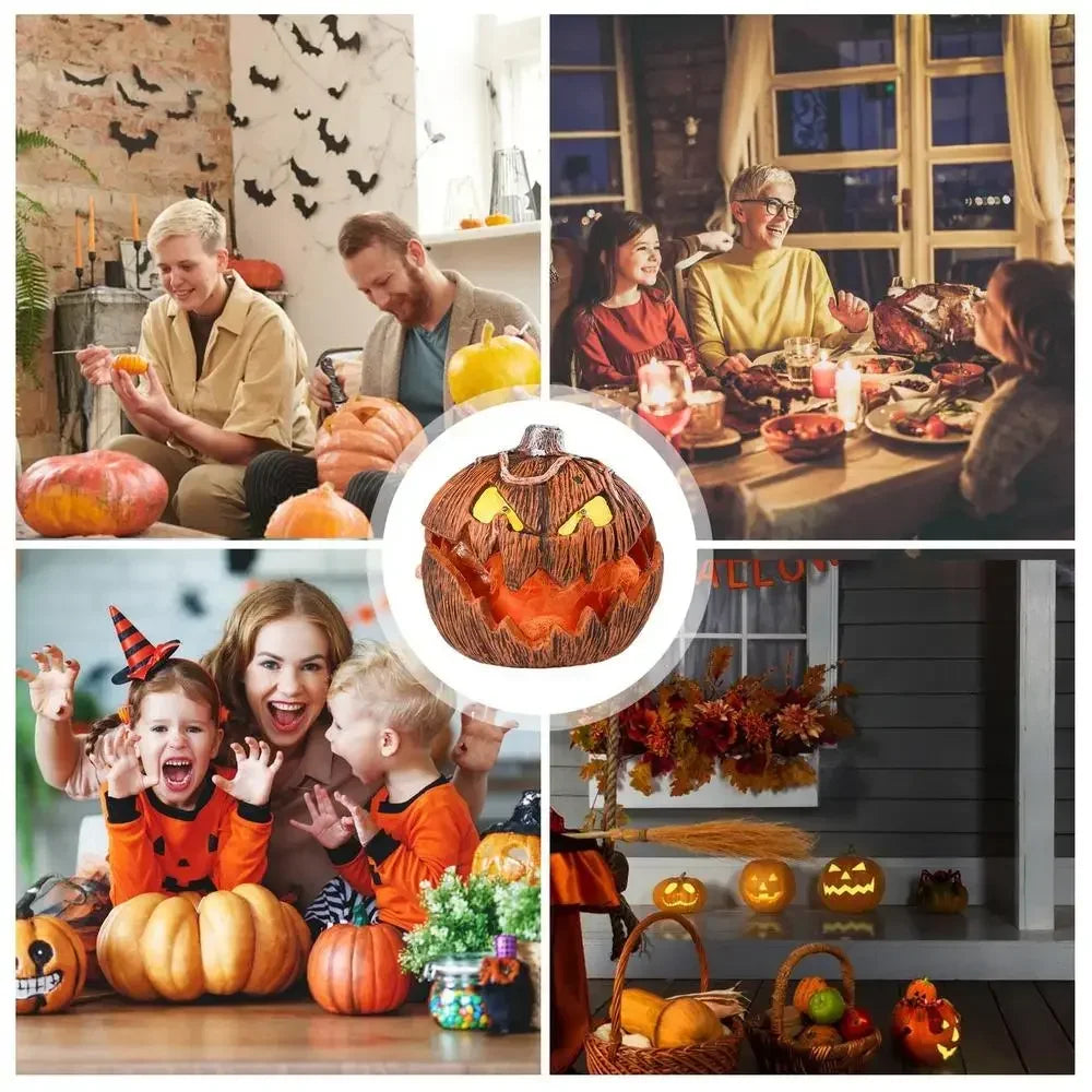 Halloween Pumpkin Animated Decor,Noise Activated Talking and Lifting,Creates Spooky Atmosphere for Halloween Party Decoration